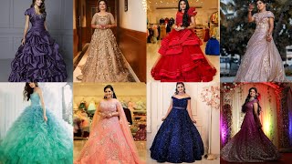 Indian wedding reception gowns || South Indian bridal gown collections