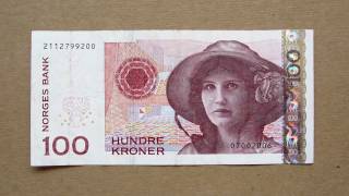 100 Norwegian Kroner Banknote (Hundred Norwegian Kroner / 2003), Obverse and Reverse