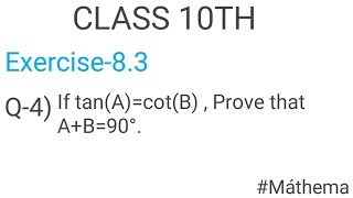 Exercise-8.3 Q-4 | Class 10 | Chapter 8 | NCERT | Trigonometry #máthema #ncert #class10 #dcrust