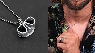 Sterling silver necklace for men, unusual gift for divers | Emmanuela®