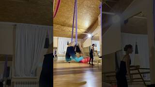 Aerial gymnastics spin #aerialhammock #gymnast #backbend #aerial #aerialtutorials #trick