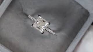 Moissanite Princess Cut Diamond Engagement Ring | Moissanite Ring | Womens Moissanite Ring