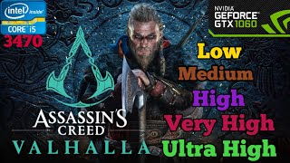 ASSASSIN'S CREED VALHALLA | All Setting gameplay 1080p | TEST | GTX 1060 3GB + I5 3470