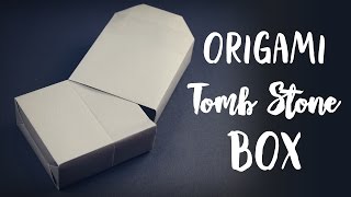 Origami Grave Stone Box - Halloween DIY - Paper Kawaii