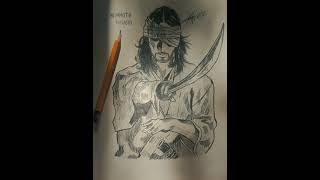 Miyamoto Musashi drawing #foryou #miyamotomusashi #art #shorts