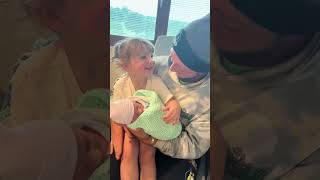 Adorable little girl reaction when meeting her baby brother ❤️ #shorts #shortsvideo #shortsfeed