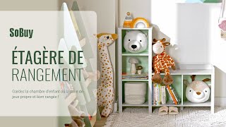 SoBuy Etagère de rangement pour enfants丨Banc de rangemen丨Étagère à livres丨Coffre à jouets丨KMB89-HG