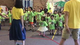 Energetic three year old dancing