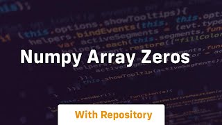 numpy array zeros