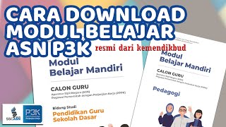 Cara Download Modul Belajar Mandiri ASN PPPK | Modul Resmi dari Kemendikbud