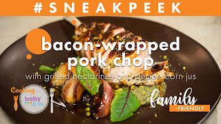 Bacon-Wrapped Pork Chop with Grilled Nectarines and Peppercorn Jus | Chef Jose Garces | Sneak Peek