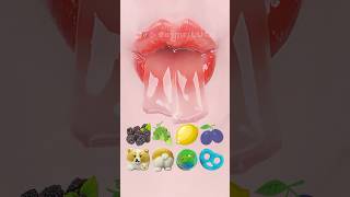 ASMR Emoji Foods 영롱한 국수 젤리 Rainbow Noodles Jelly Fruit Gummy Purple Dessert Mukbang Eating Sounds 먹방