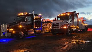 Putting The 25 Ton Wreckers To Work! Lifting 45k lb Haul Truck Beds!!