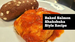 Baked Salmon Filet Shakshuka Style Recipe - ASMR Cooking - No Talk