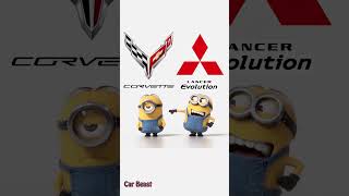 Corvette vs mitsubishi Lanser minions style fun#status #funny #tiktok #trending #asmr #car #foryou