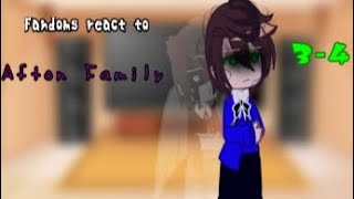 Fandoms react to & Afton family & (ютуб не блокай)