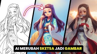 KEREN! Gambar Sketsa berubah jadi gambar anime dan 3D || Tutorial AI untuk Pemula