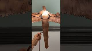 Icarus Sculpture in copper, after applying liver of sulfur patina.