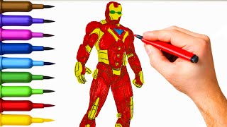 Iron Man Felt-Tip Coloring Page For Childrens