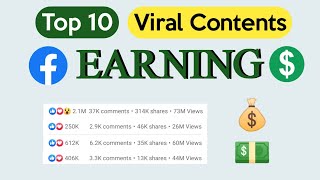 Top 10 earning contents on Facebook | Viral videos #facebookmonetization #facebookearning