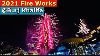 New Year Fireworks Display 2021 @ Burj Khalifa Dubai, UAE