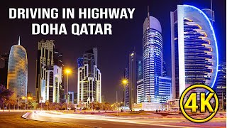 Qatar 🇶🇦 Driving In Highway At Night | Doha City | Richest Country In Middle East | P7 4K 60fps