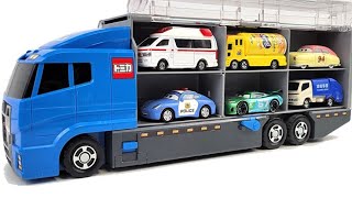 26 Types Tomica Cars ☆ Tomica opening and put in big Okataduke convoy!