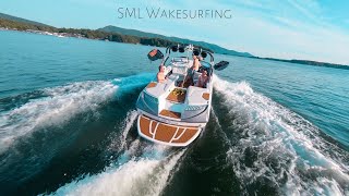 Wakesurfing at Smith Mountain Lake - FPV Drone Video