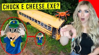 DRONE CATCHES CHUCK E CHEESE.EXE AT HAUNTED SCHOOL RUNNING AROUND!! (HE CAME AFTER US!!)