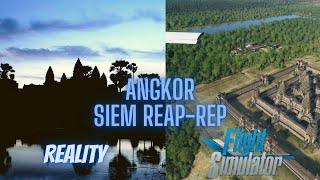 Angkor Wat | Reality vs. Microsoft Flight Simulator