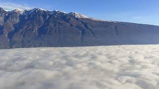 January 1, 2022 - Wonderful, Fog Sea on lake Garda Italy