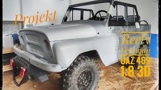 Reely Freeman/axial scx10 2 injora Frontmotor umbau für ein neues Projekt Uaz 469 1:8 3d new Projekt