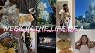 week in the life of a full time college student and YouTube | errands, class, grwm | DAVINE RILEY