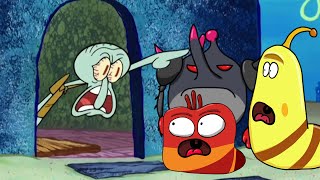 Squidward kicks out larvas