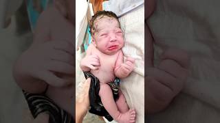 Cute Newborn Baby with Strong First Cry #babycare