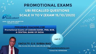 UBI RECALLED QUESTIONS SCALE IV TO V (EXAM 15/10/2023) -  PROMOTIONAL EXAMS - Part 21