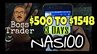 🔴 $500 into $1548 in 3 days trading NASDAQ • Nas100 account tripled • Jackpot call