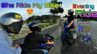 She Ride My Bike 🏍️|Evening Ride With Her 😍|MunBarman