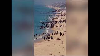 The children and residents of Gaza are suffering from the war on the beach, so sad