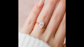 Oval shape Moissanite Diamond Engagement  Ring/ Promise Ring/wedding ring made for her/gift for her.