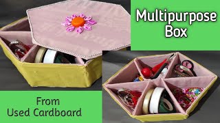 Multi purpose storage box | used cardboard | diy