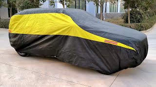 Yellow black spliced non-woven car cover