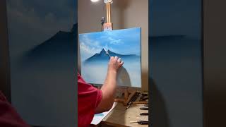 Fun Bob Ross oil landscape painting #art #artist #artshorts #painting #artwork #shortsvideo #easy