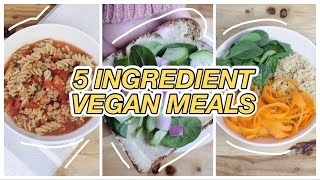 VEGAN FOR BEGINNERS: 3 simple 5 ingredient vegan recipes to make in under 10 minutes {meal plan}