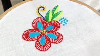 Hand Embroidery, Flower Embroidery, Buttonhole Stitch, Chain Stitch, Fishbone Stitch