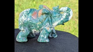 Moss Agate Elephant