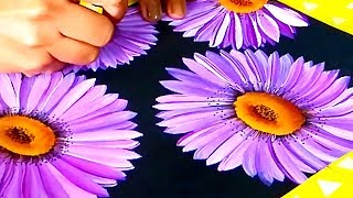 One stroke painting for beginners | one stroke painting techniques | Acrylic Flower Painting