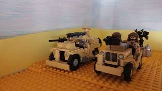 WW2 Lego Stopmotion SAS attack. Battle in North Africa.