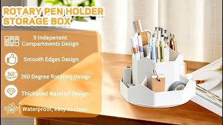 360 Multifunctional 9 Slot Desk Organizer, White