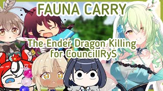 Fauna Carry The Ender Dragon Killing for CouncilIRys [hololive EN]